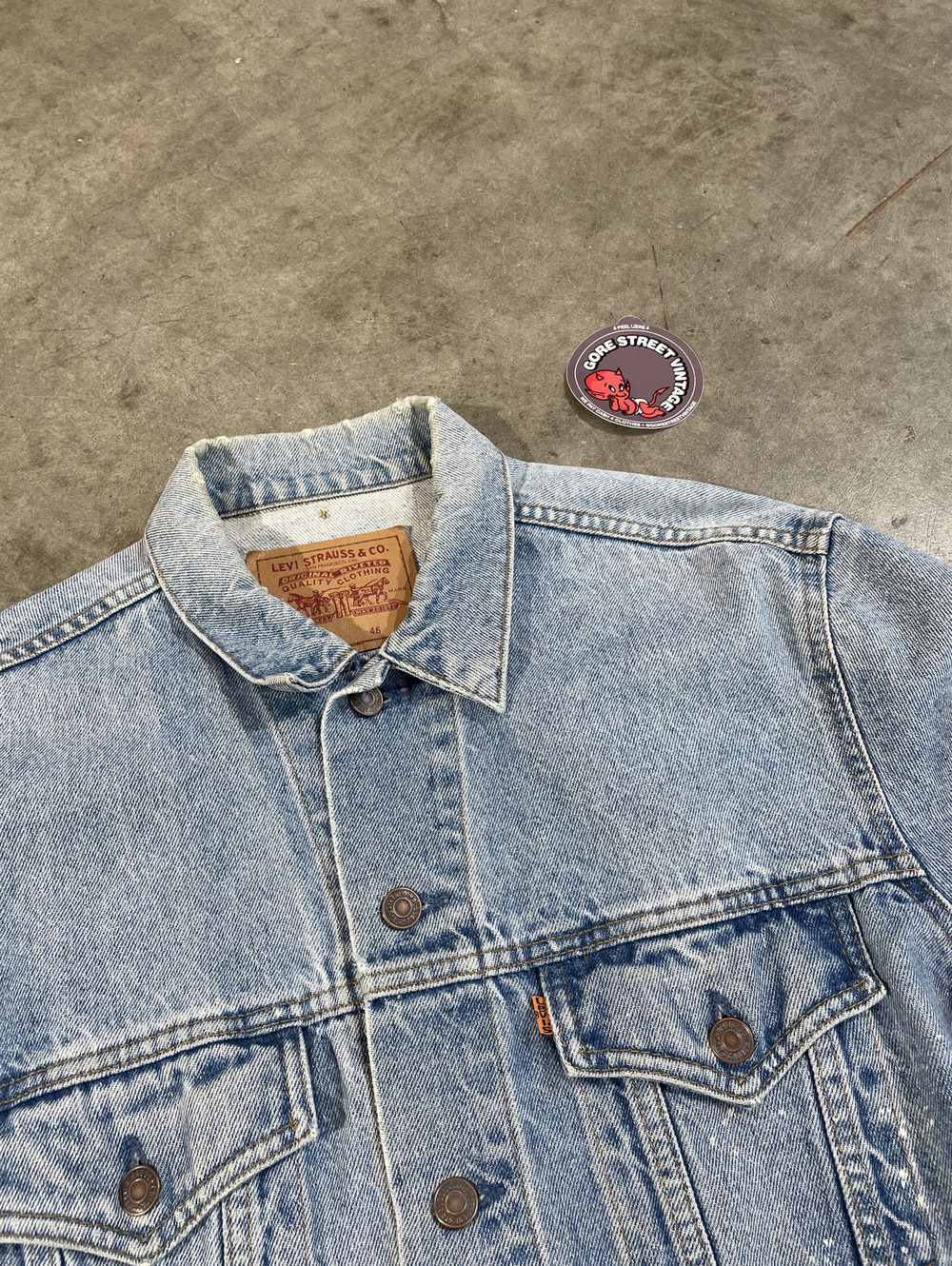 Vintage 80s Levi's Orange Tab Denim Jacket XL 23x26